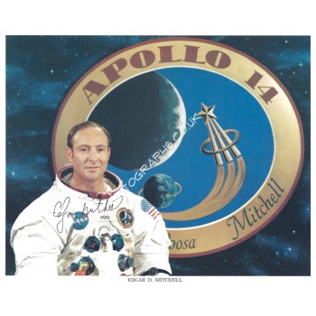 Edgar Mitchell Apollo 14 signed 8x10 NASA Lithograph. COA UACC