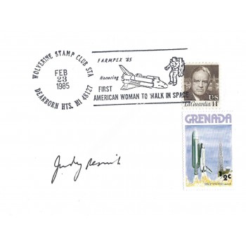 Judy Resnick Space Shuttle STS 51 L Signed 6x4 Postcard. COA UACC