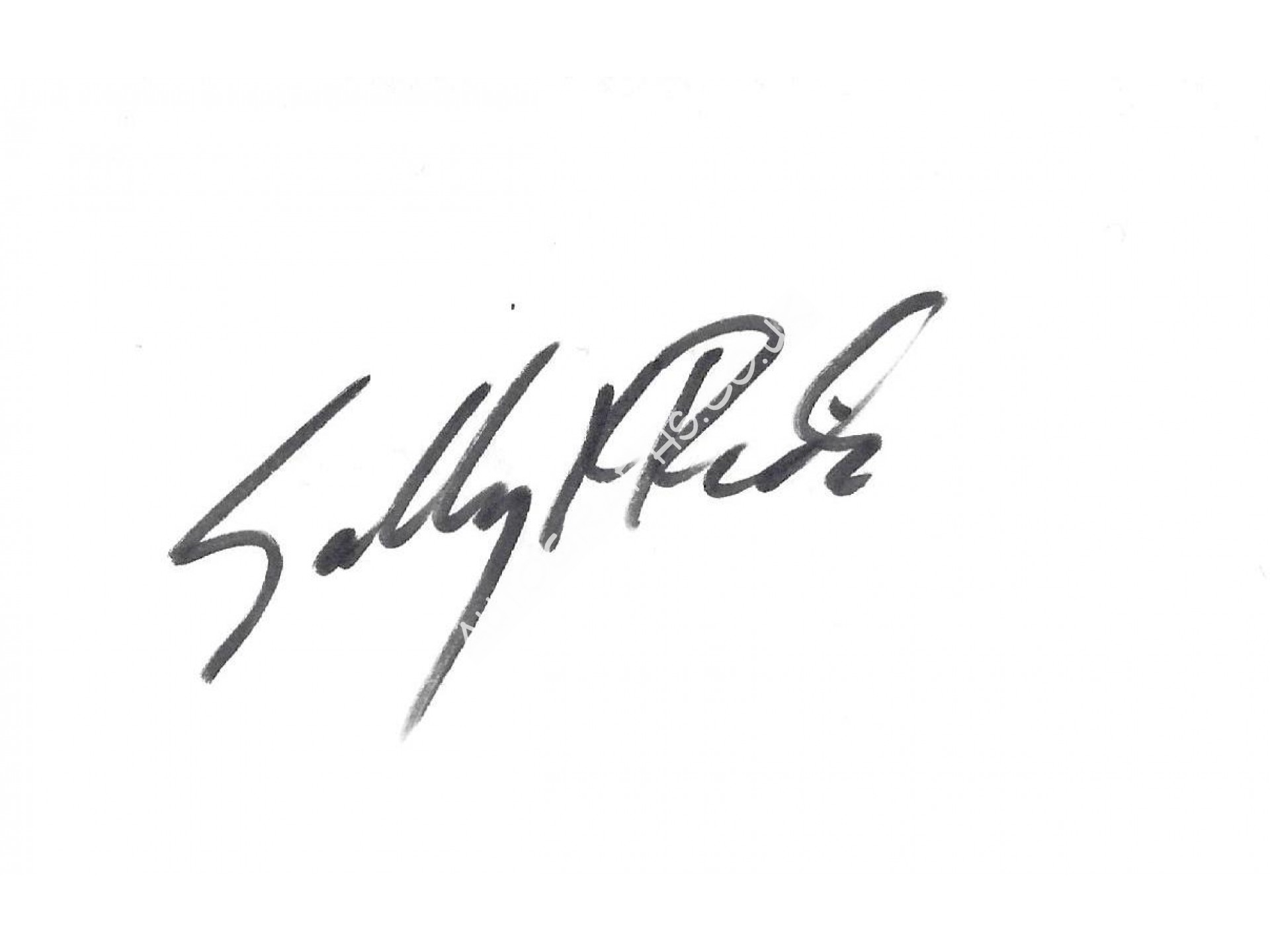 Sally Ride Signing Signature Sally Ride Signed 5x3 Index Card. COA UACC