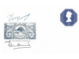Sherpa Tenzing Norgay and Sir John Hunt Signed Mount Everest Stamp Sheet. COA UACC