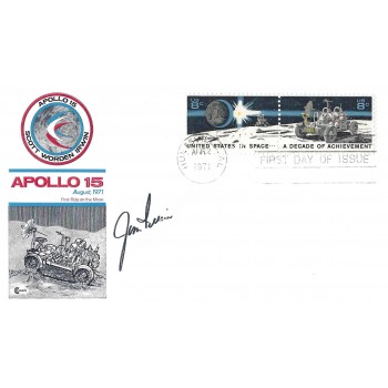 Jim Irwin Apollo 15 Signed Postal Cover. COA UACC