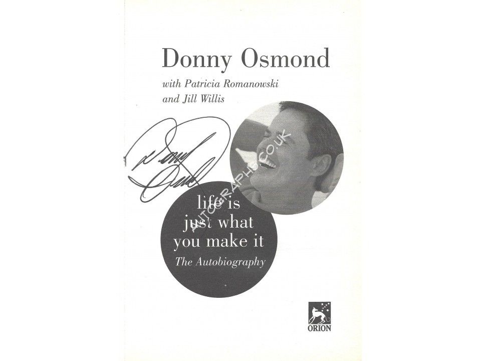 Donny Osmond Signed Autobiography Hardback Book. COA UACC Donny Osmond Signed Autobiography Hardback Book. COA UACC