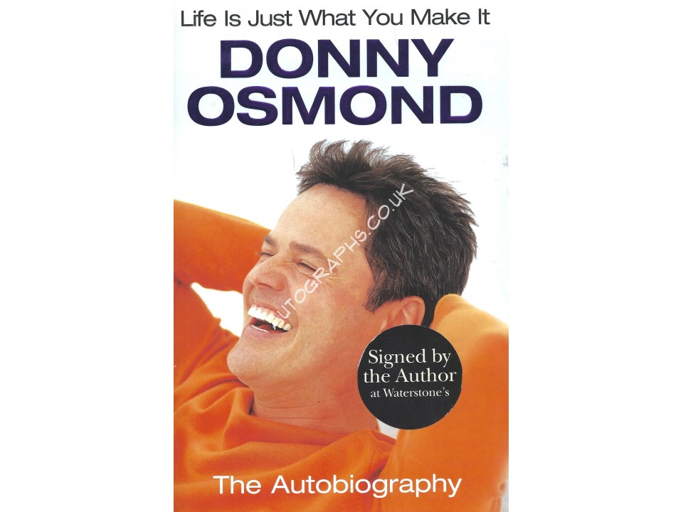 Donny Osmond Signed Autobiography Hardback Book. COA UACC Donny Osmond Signed Autobiography Hardback Book. COA UACC