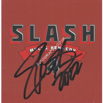 SLASH 4 SIGNED CD SLEEVE  GUNS AND ROSES. COA UACC