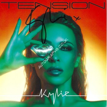 Kylie Minogue Signed Tension CD Art Card. COA UACC