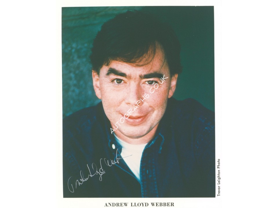 Andrew Lloyd Webber Signed Photograph. COA UACC