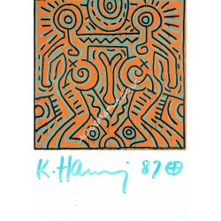 Keith Haring Signed Postcard. Pre Certified ACOA