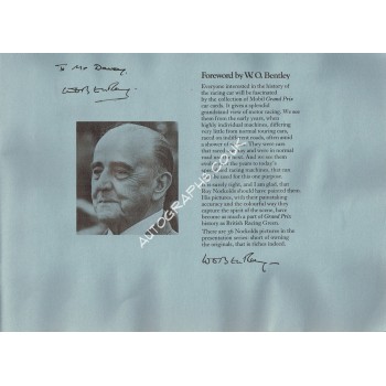 Walter Owen (WO) Bentley Signed Booklet. COA UACC