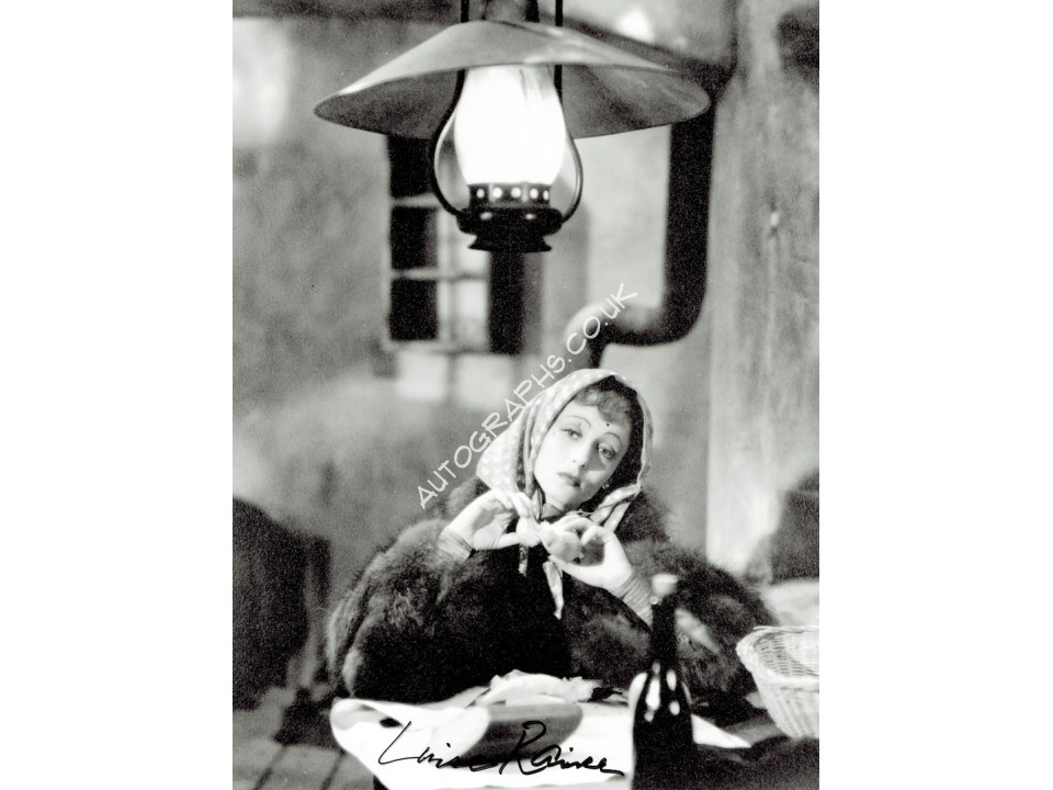 Luise Rainer Signed Photograph. COA UACC