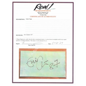 Eric Clapton Signature. COA UACC