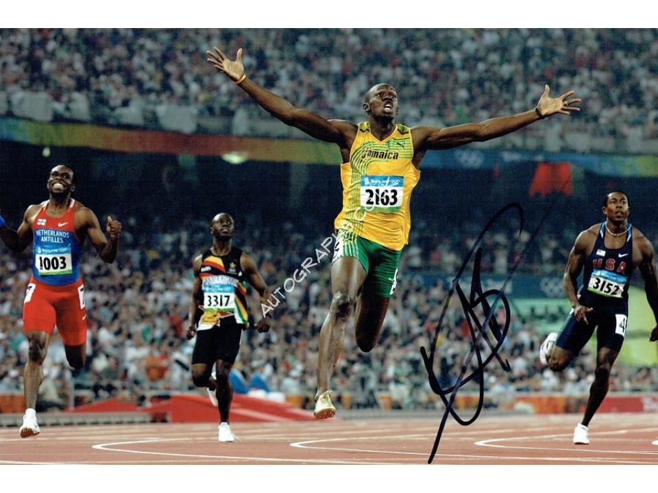 Usain Bolt Signed Photograph. COA UACC