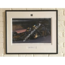 Ronnie Peterson Original Nicholas Watts Painting with Peterson Signature Card. COA UACC Ronnie Peterson Original Nicholas Watts Painting with Peterson Signature Card. COA UACC