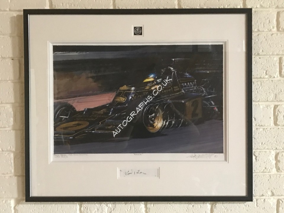 Ronnie Peterson Original Nicholas Watts Painting with Peterson Signature Card. COA UACC