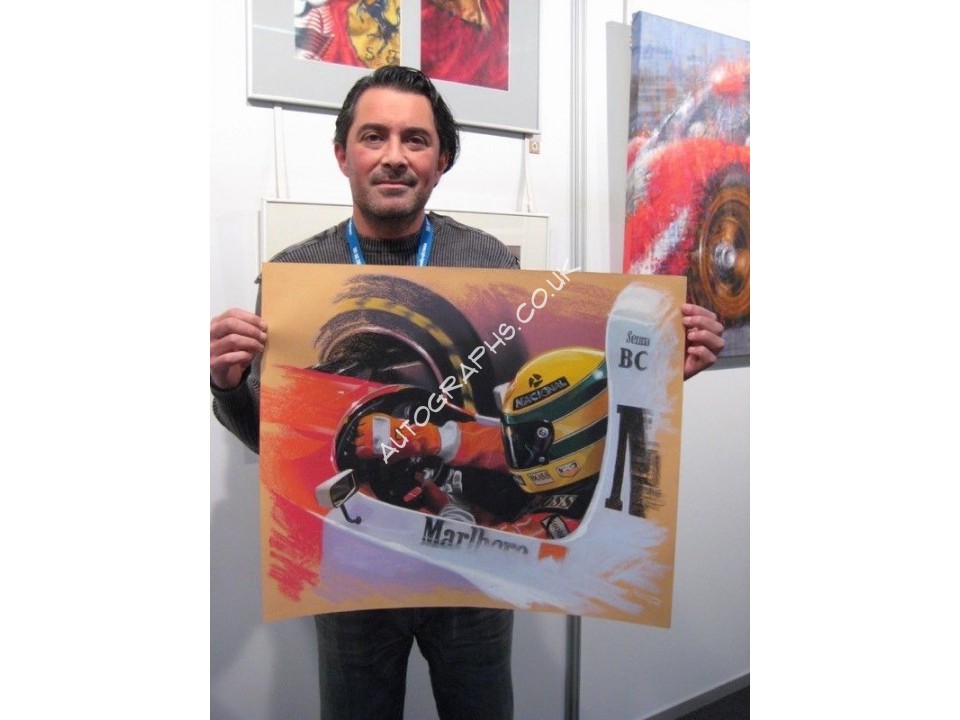Ayrton Senna Original Juan Carlos Ferrigno Painting, Signed by the artist. COA UACC