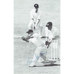 Len Hutton Signed Postcard. COA UACC