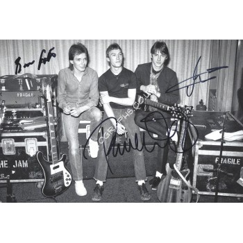 The Jam Group Signed 8x12 Photograph Paul Weller Rick Buckler Bruce Foxton. COA UACC