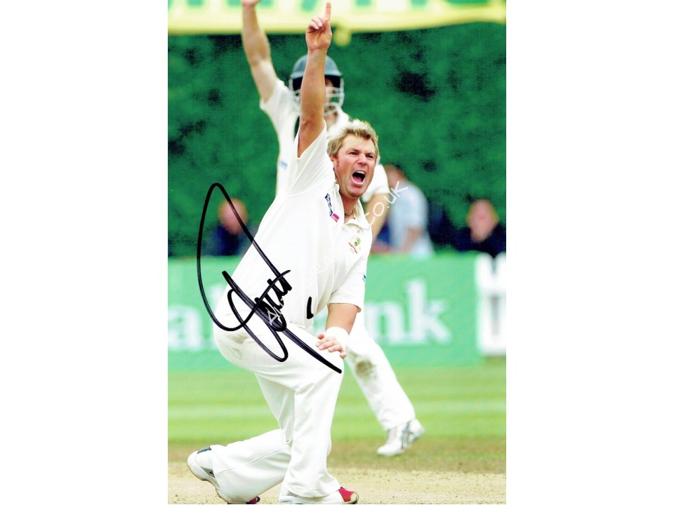 Shane Warne Signed Photograph. COA UACC