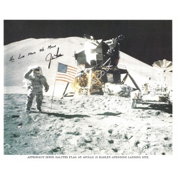 Jim Irwin Apollo 15 Signed 8x10 Lithograph. COA UACC