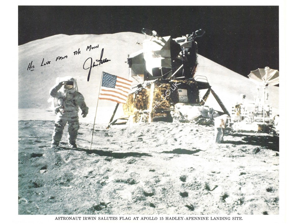 Jim Irwin Apollo 15 Signed 8x10 Lithograph. COA UACC