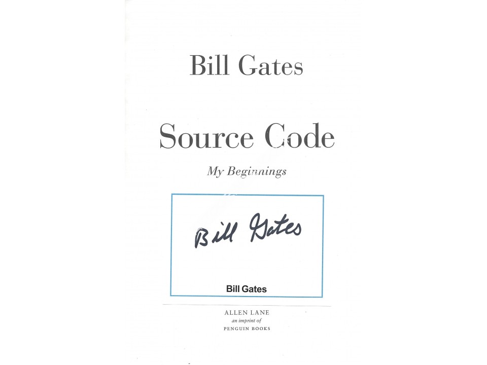 Bill Gates Signed Book Source Code My Beginnings Microsoft. COA UACC Bill Gates Signed Book Source Code My Beginnings Microsoft. COA UACC