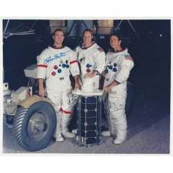 Dave Scott Apollo 15 Signed 8x10 Crew Photo. COA UACC