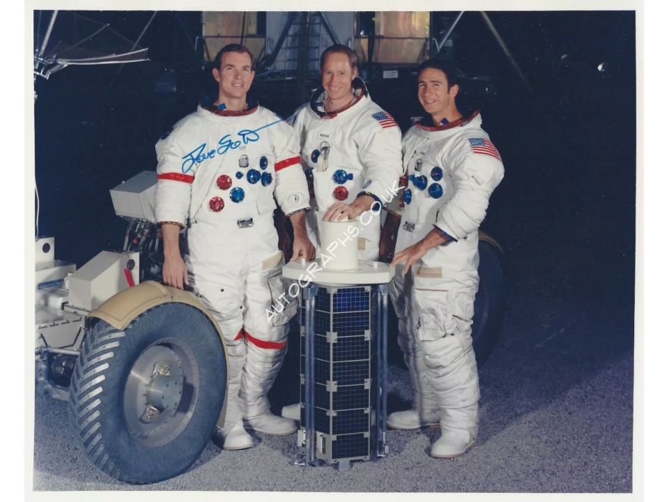 Dave Scott Apollo 15 Signed 8x10 Crew Photo. COA UACC