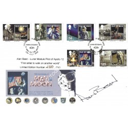 Alan Bean Apollo 12 Signed Postal Cover 2. COA UACC