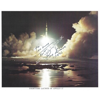 Ron Evans Signed Apollo 17 Launch 8x10 NASA Lithograph