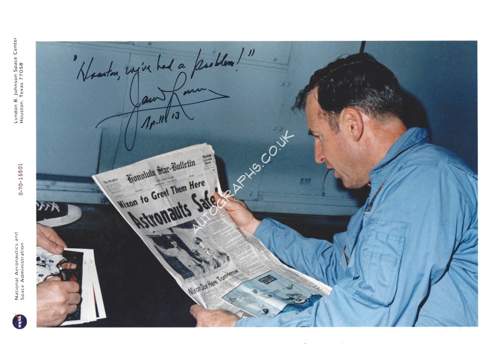 Jim Lovell Signed Apollo 13 Post Flight 8x12 Photo Houston We've Had A Problem Jim Lovell Signed Apollo 13 Post Flight 8x12 Photo Houston We've Had A Problem