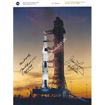 Jim Lovell & Frank Borman Signed 8x11 Apollo 8 Dusk NASA Photograph
