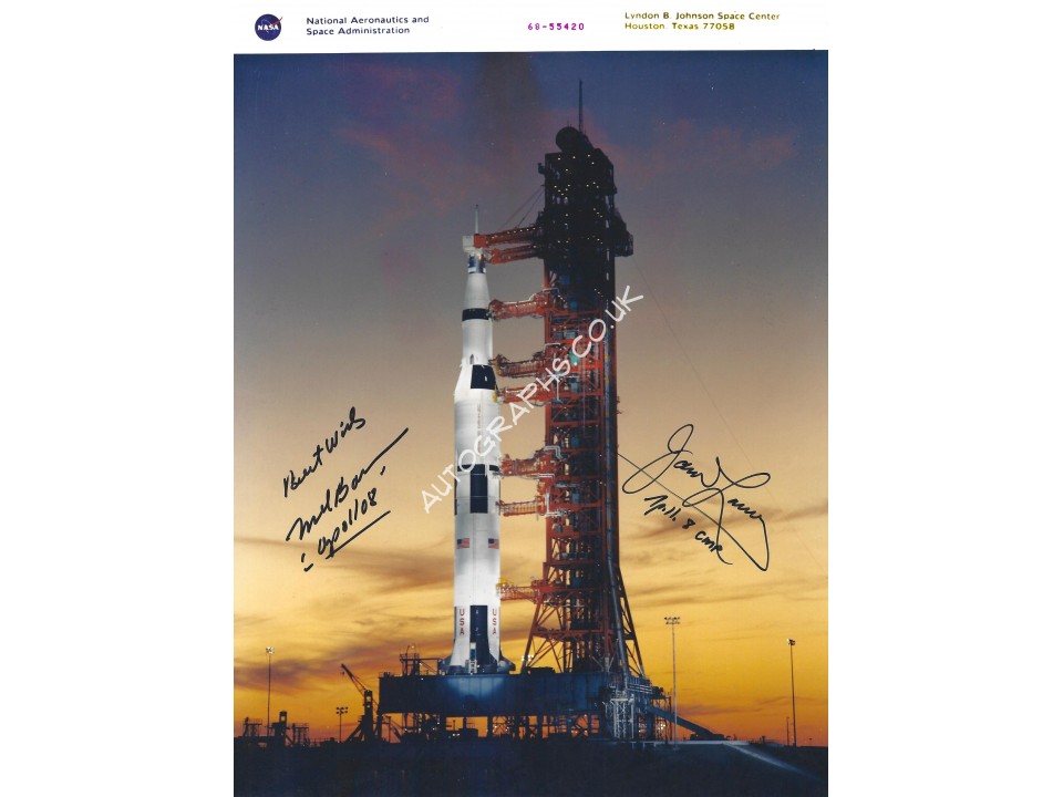 Jim Lovell & Frank Borman Signed 8x11 Apollo 8 Dusk NASA Photograph Jim Lovell & Frank Borman Signed 8x11 Apollo 8 Dusk NASA Photograph