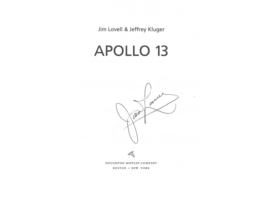 Jim Lovell Signed Apollo 13 Hardback Book