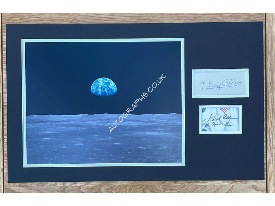 Buzz Aldrin & Michael Collins Apollo 11 Signed Autograph Display