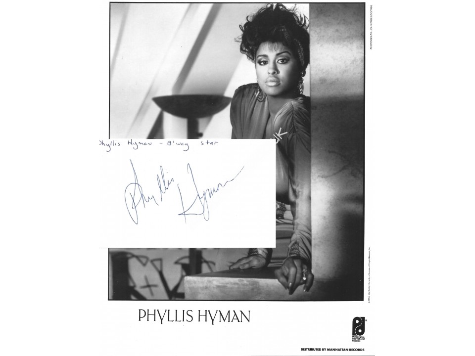 Phyllis Hyman Signed Index Card Phyllis Hyman Signed Index Card