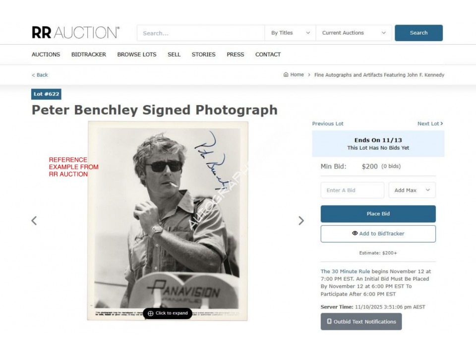 Peter Benchley Signed Photograph