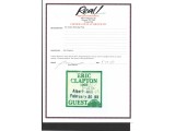Eric Clapton authentic genuine signed autograph guest pass. COA UACC