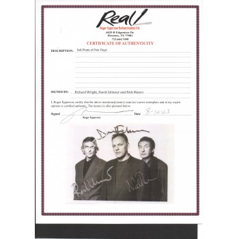 Pink Floyd David Gilmour Mason Wright authentic genuine signed autograph photo. COA UACC Pink Floyd David Gilmour Mason Wright authentic genuine signed autograph photo. COA UACC
