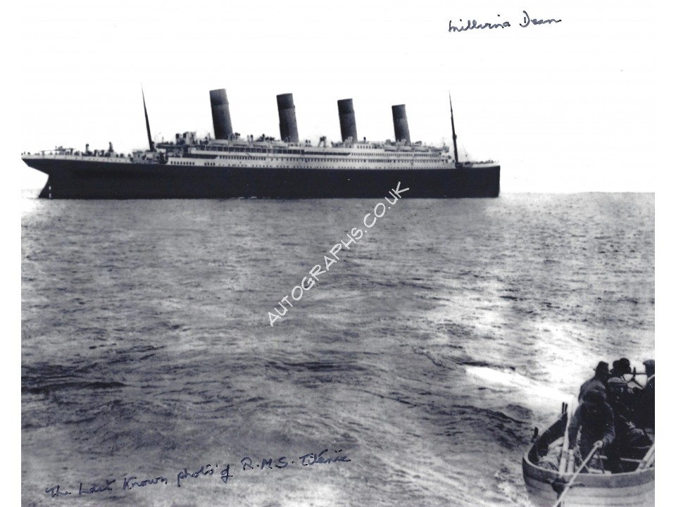 Millvina Dean Titanic Survivor Signed 8x10 RMS Titanic Photo 2 Millvina Dean Titanic Survivor Signed 8x10 RMS Titanic Photo 2