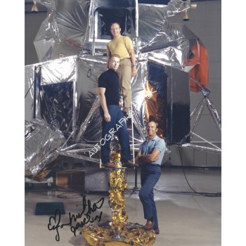 Edgar Mitchell Apollo 14 Signed 8x10 Lunar Module Training Photo