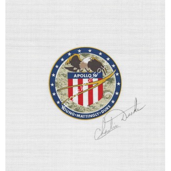 Charlie Duke Signed Apollo 16 Beta Cloth