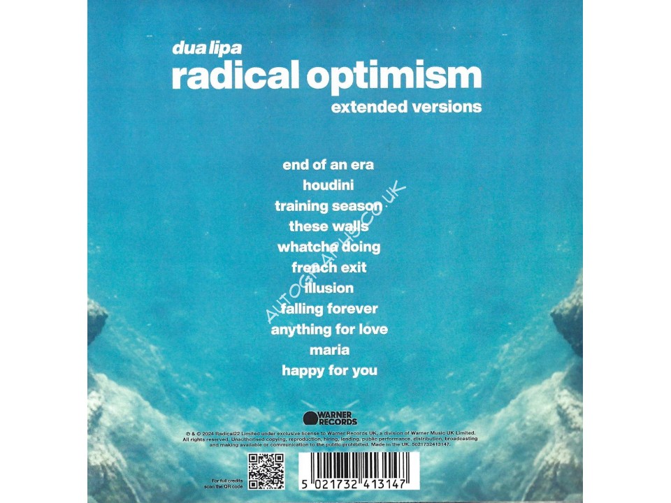Dua Lipa Signed Radical Optimism CD Art Card