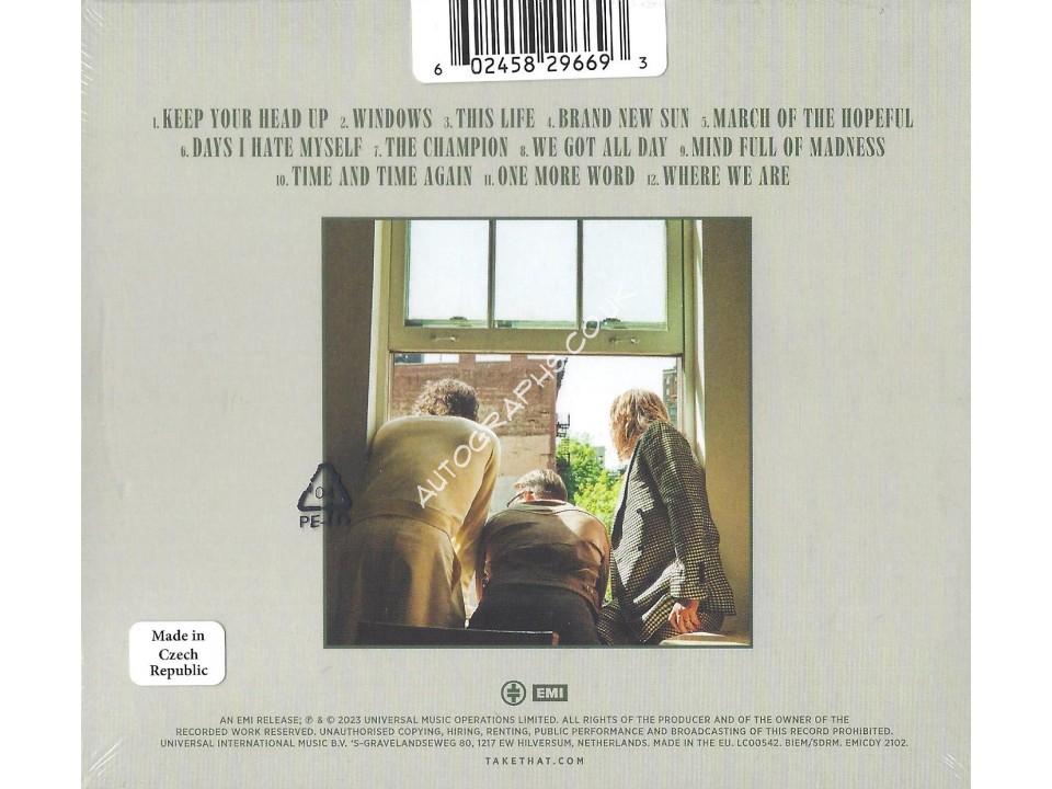 Take That Signed This Life CD Outer Sleeve