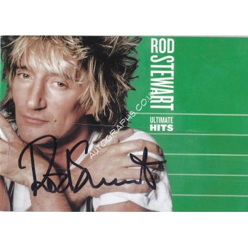 Rod Stewart Signed  Art Card For Ultimate Hits CD