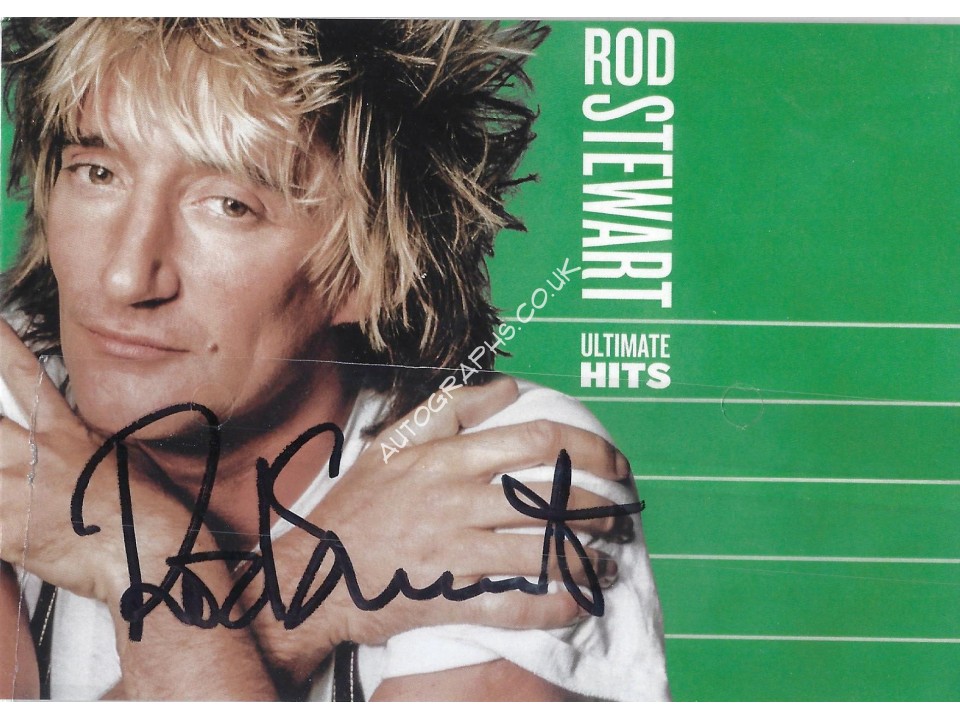 Rod Stewart Signed Art Card For Ultimate Hits CD Rod Stewart Signed Art Card For Ultimate Hits CD
