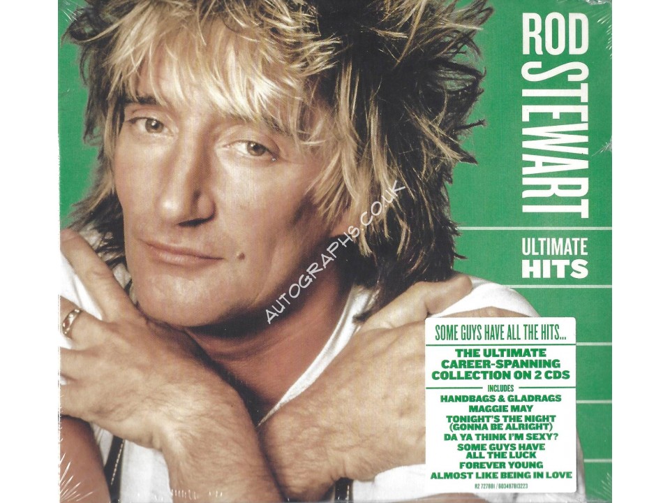 Rod Stewart Signed Art Card For Ultimate Hits CD Rod Stewart Signed Art Card For Ultimate Hits CD