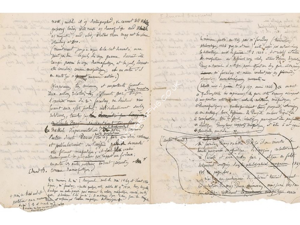 Edmond Becquerel and Henri Becquarel Manuscript