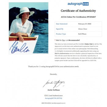 Glenn Close Signed Photograph