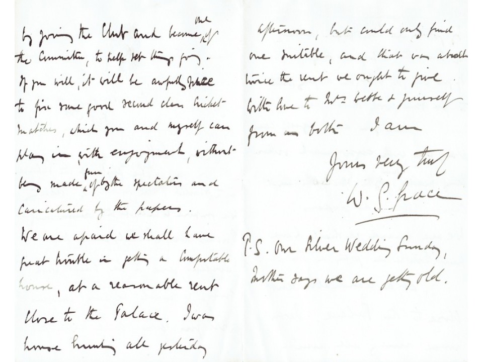 WG Grace Handwritten Letter 1898