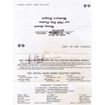 Jim Clark Signed Invitation