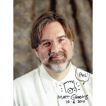 Matt Groening Signed Photograph Sketch